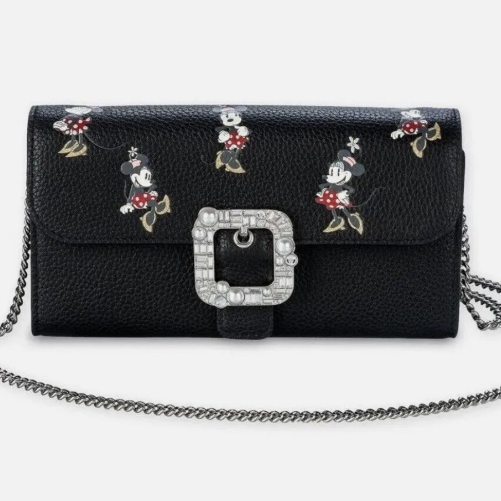 New with tag Kate Spade Disney Parks Minnie Mouse Leather Wallet Crossbody Bag